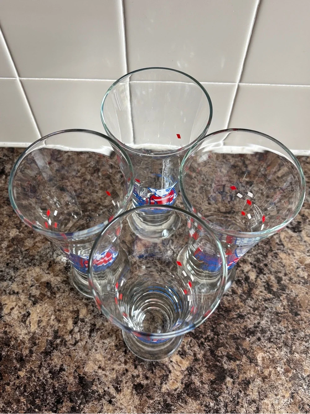 Vintage 1987 Bud Light Spuds MacKenzie Beer Party Animal Glasses - Set of 4